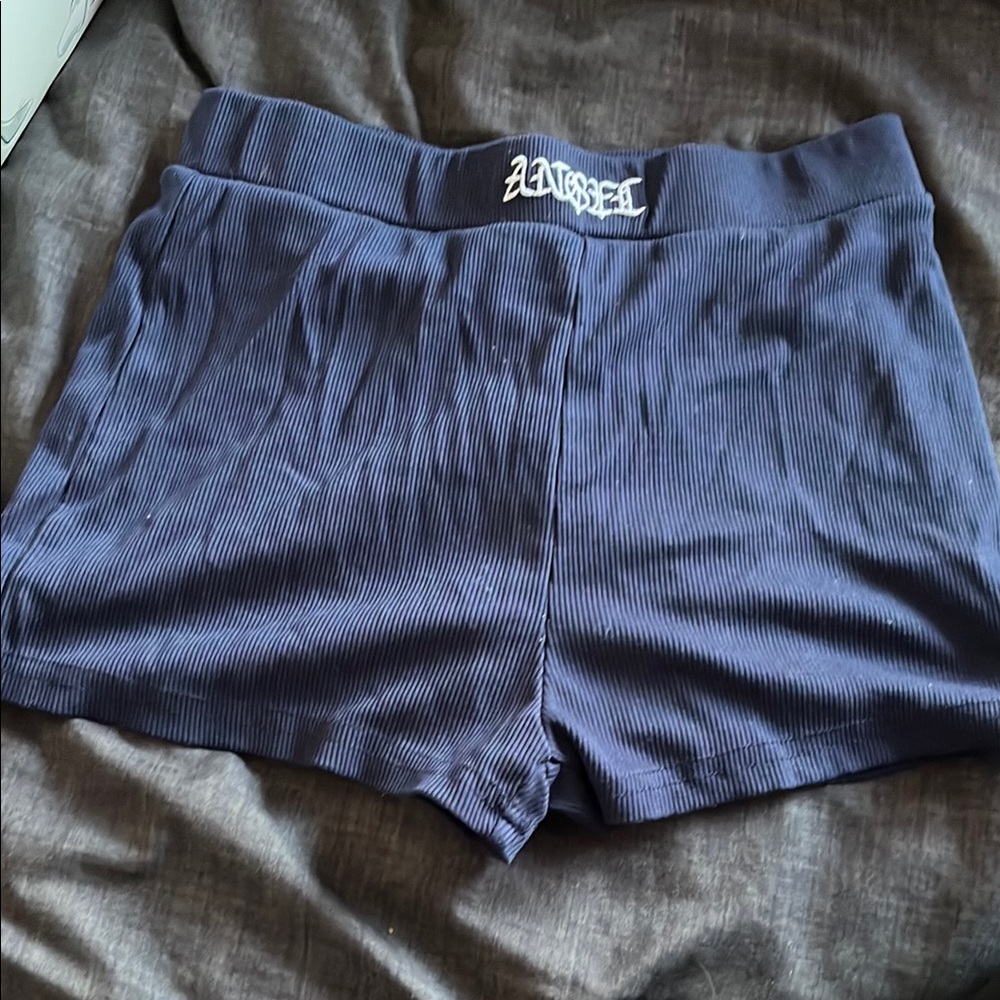 Alessia Navy Ribbed Shorts